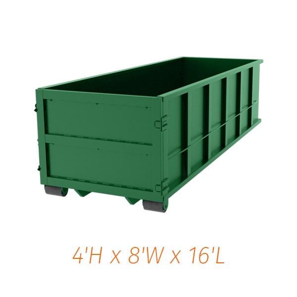 our fifteen yard dumpsters are perfect for small to medium-sized home renovations